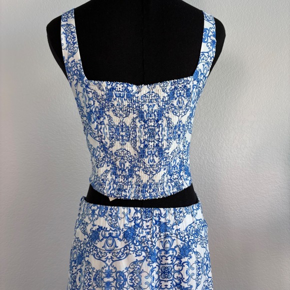 Joie Mosaic Print Crop Top and Midi Skirt Set, NWT Women's XL, Santorini Blue - Picture 13 of 16